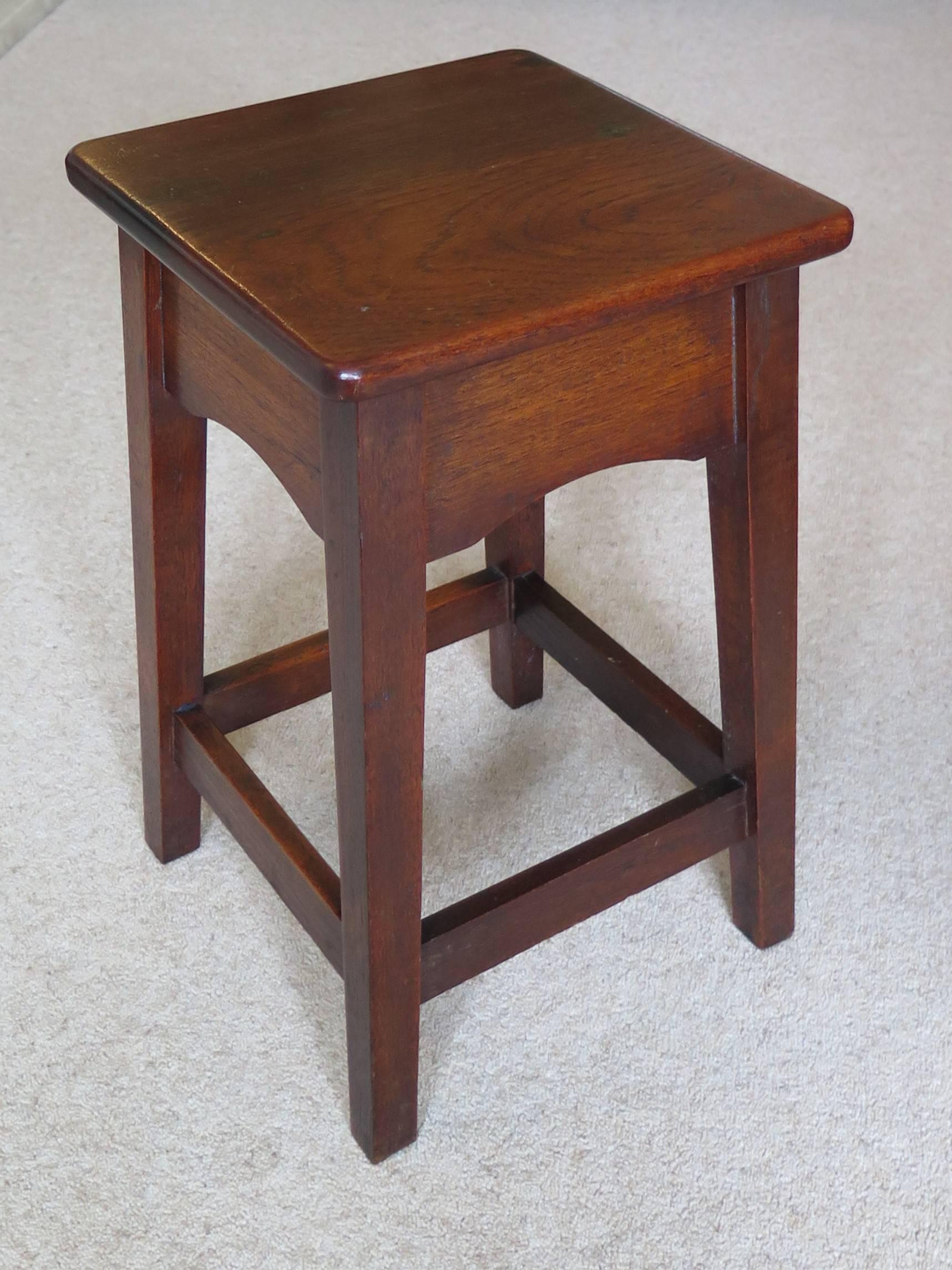 Hand-Crafted Edwardian handmade Solid Oak & Elm Stool or Stand,  English circa 1900
