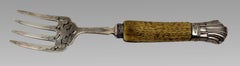Edwardian Solid Silver and Bone Handled Bread Fork, Sheffield, 1907