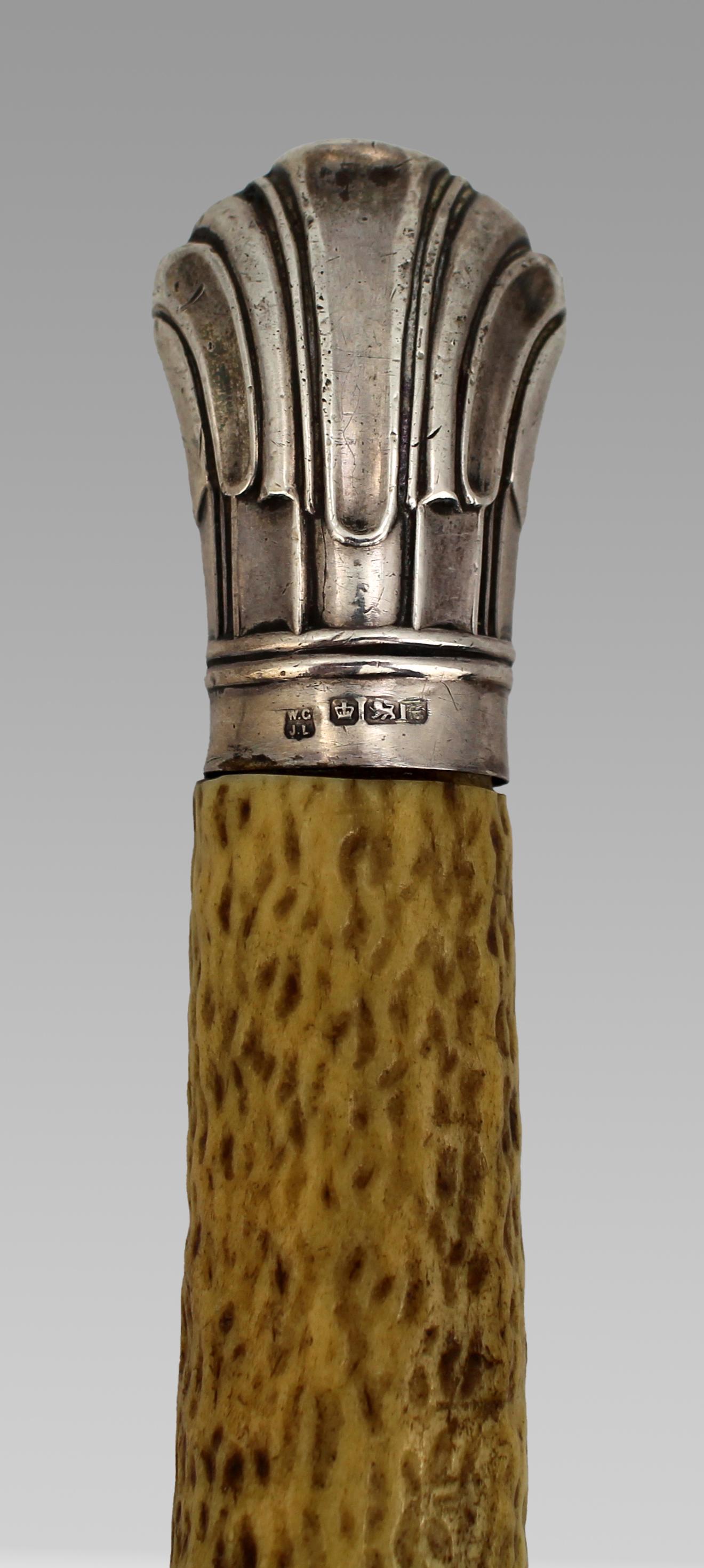 20th Century Edwardian Solid Silver and Bone Handled Bread Fork, Sheffield, 1907 For Sale