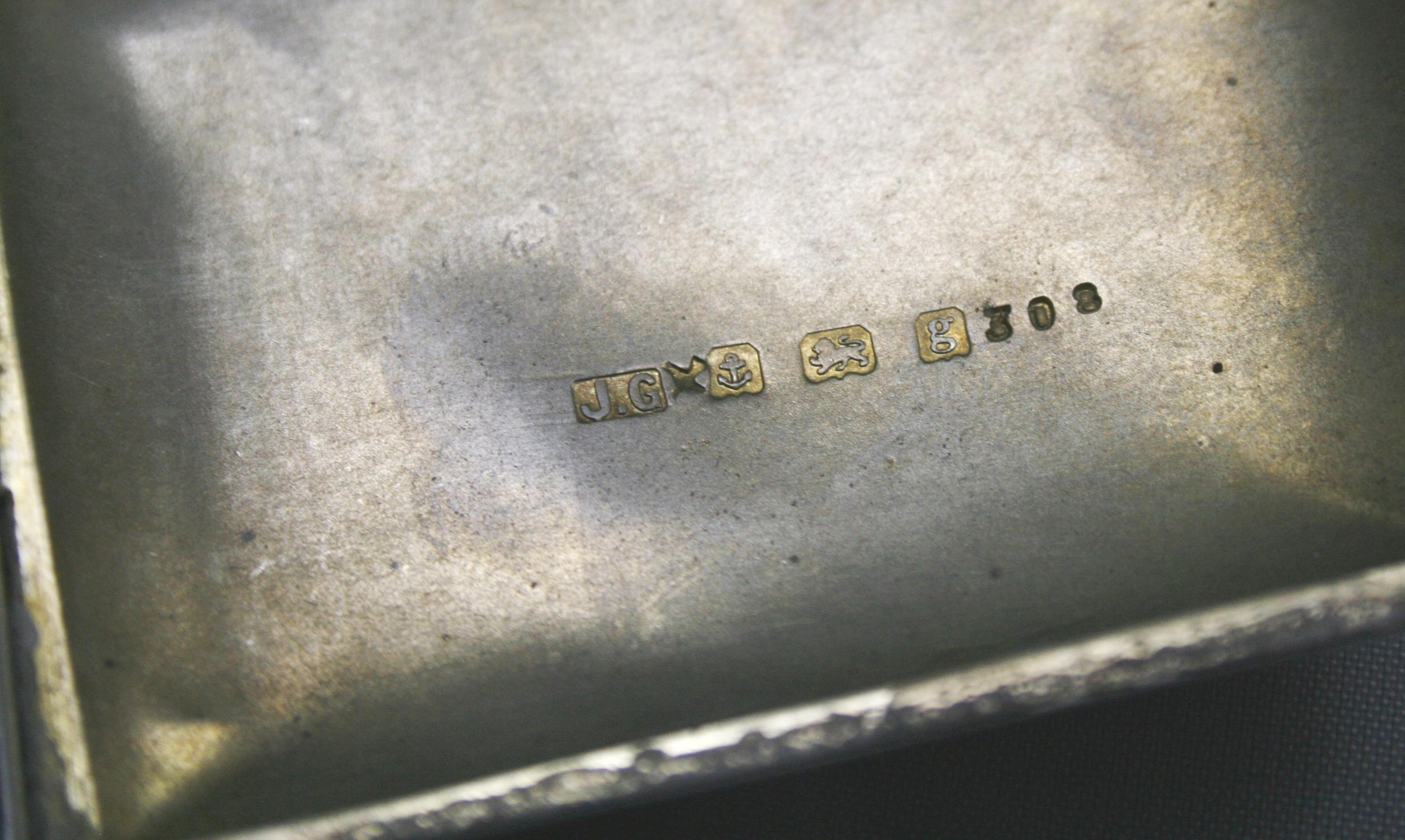 20th Century Edwardian Solid Silver Cigarette Case by Joseph Gloster