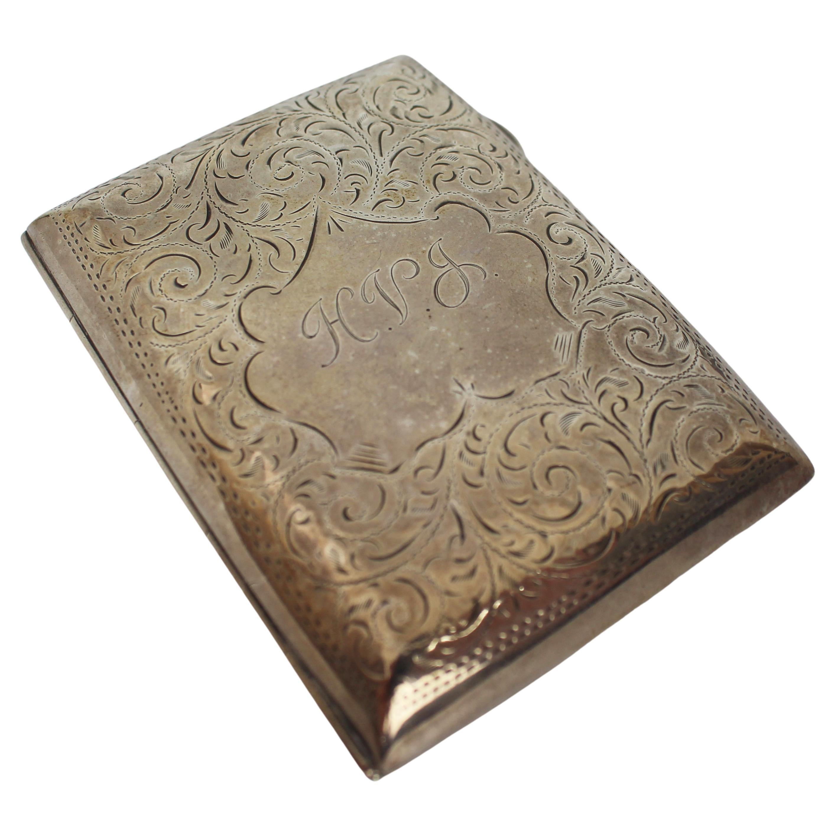 Edwardian Solid Silver Cigarette Case by Joseph Gloster For Sale