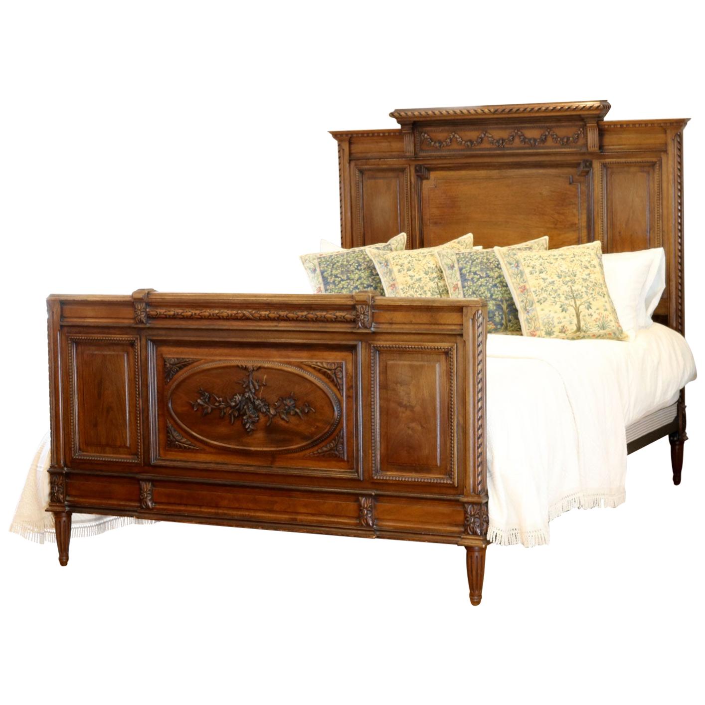 Edwardian Solid Walnut Antique Bed WK151 at 1stDibs
