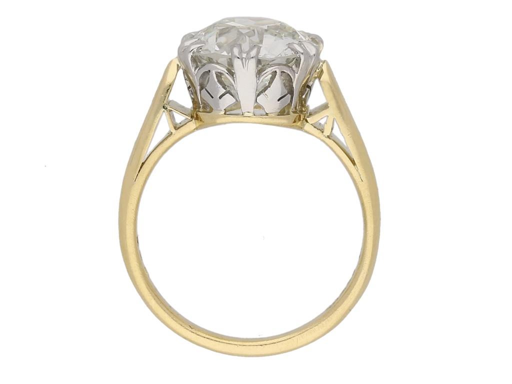 Old European Cut Edwardian Solitaire Diamond Ring, circa 1910 For Sale