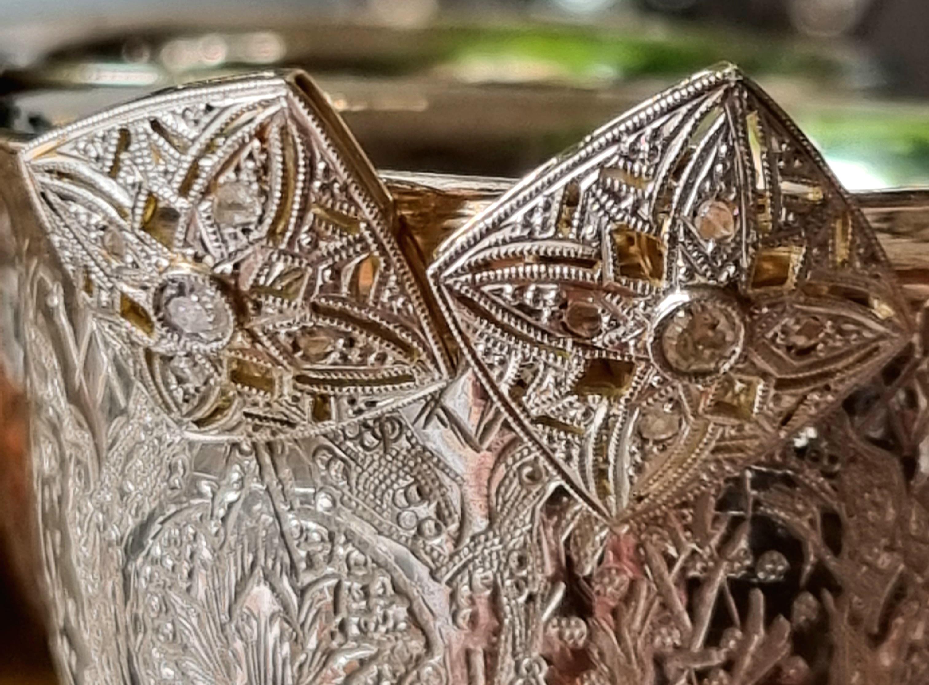 Old European Cut Edwardian Square Diamond Cufflinks (Early 20th Century 1901-1915) For Sale