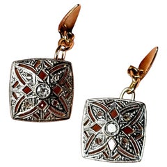 Edwardian Square Diamond Cufflinks (Early 20th Century 1901-1915)