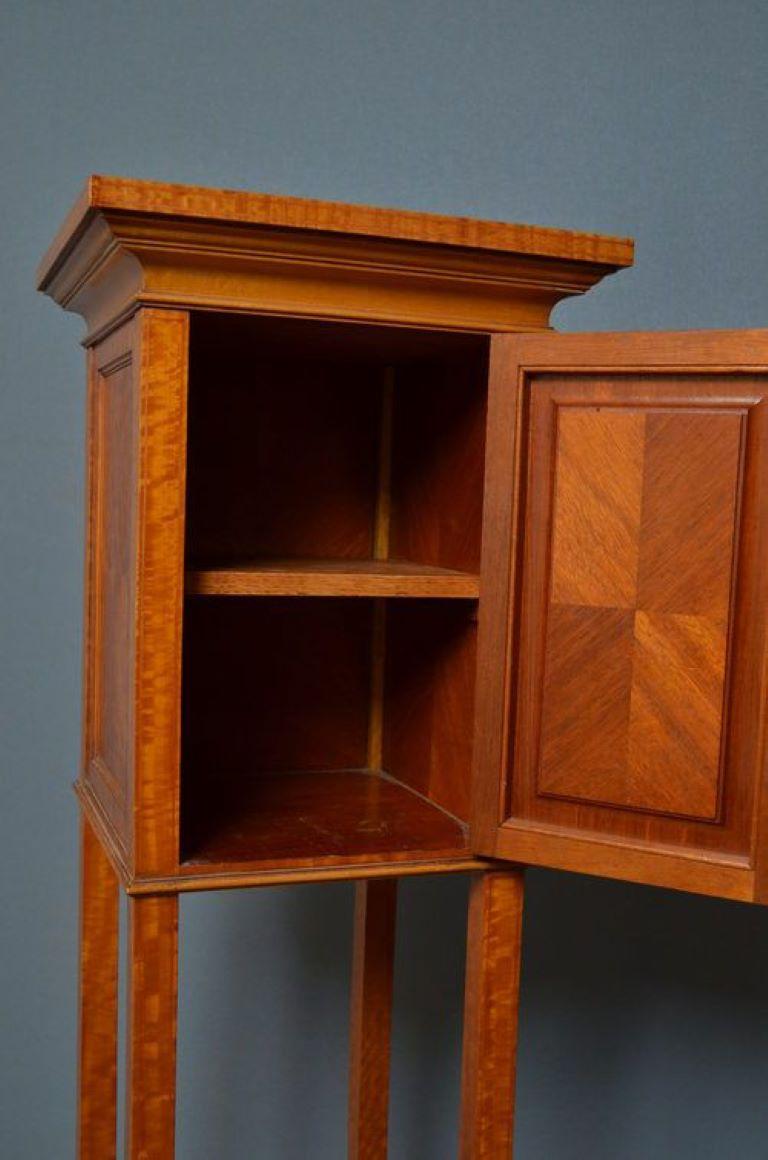 20th Century Edwardian Stand with Cupboard in Satinwood For Sale