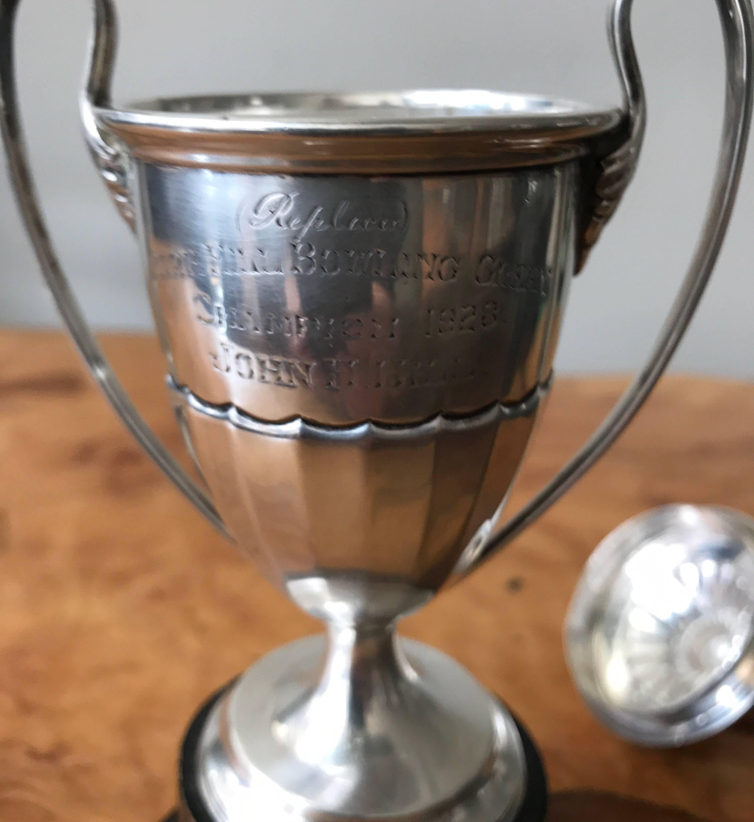 Edwardian Sterling Silver 1920s Trophy Presentation Cup 5