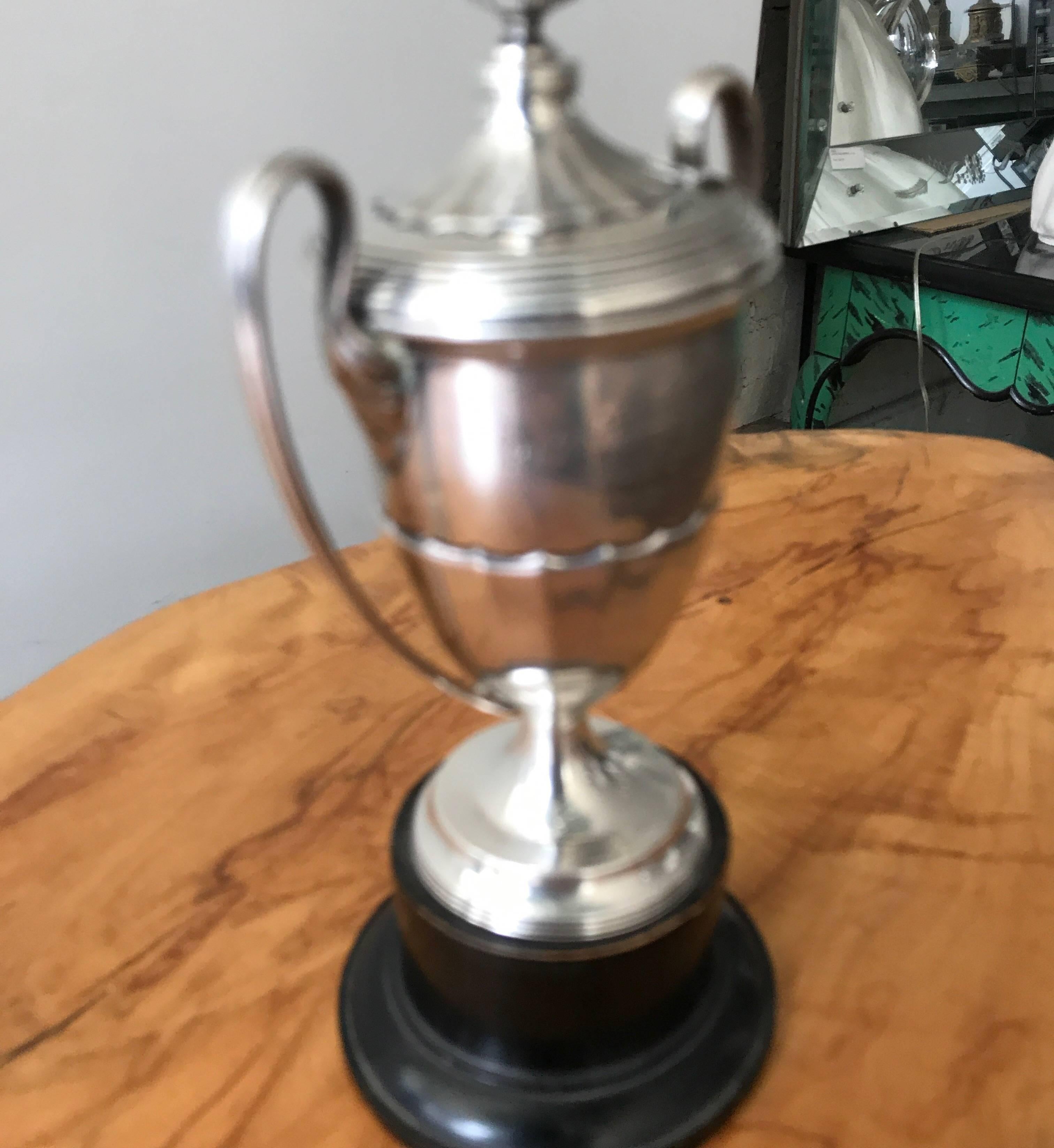 British Edwardian Sterling Silver 1920s Trophy Presentation Cup