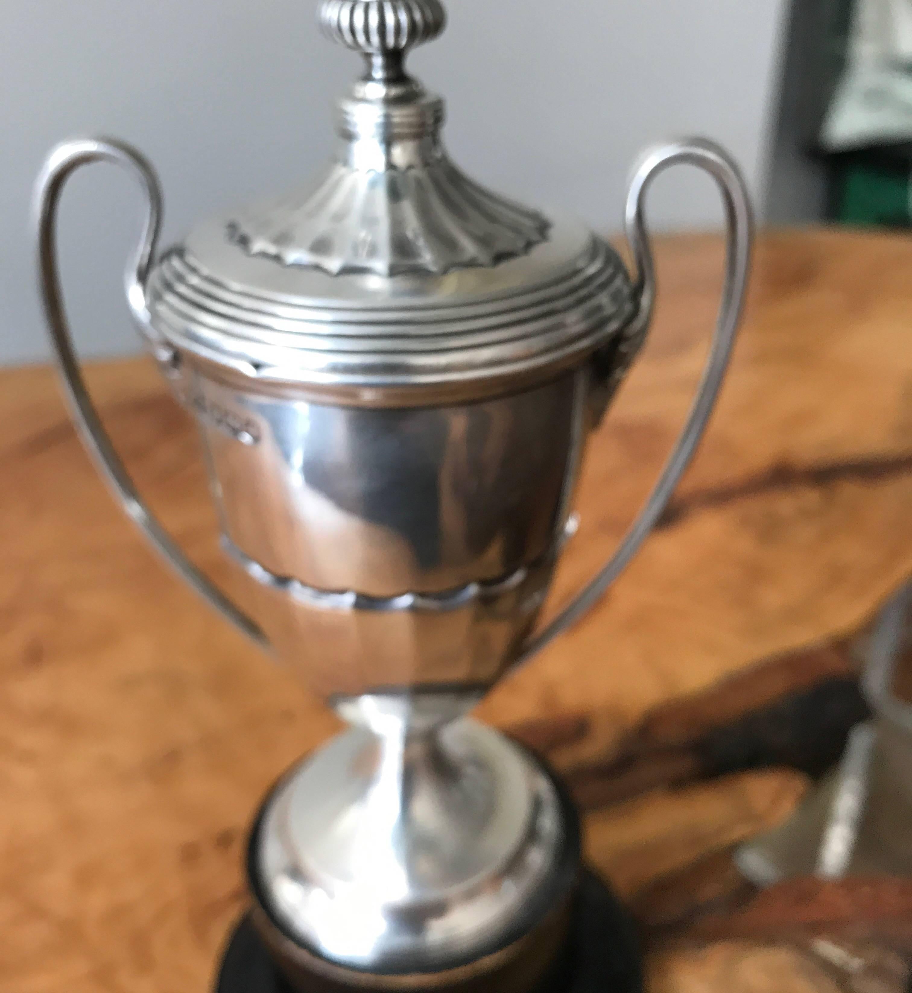 Edwardian Sterling Silver 1920s Trophy Presentation Cup 3