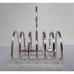 Edwardian Sterling Silver 6 Bar Toast Rack by James Dixon & Sons Ltd, 1903