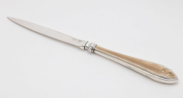 Edwardian Sterling Silver and Enamel-Mounted Letter Opener-Mappin & Webb For Sale 7