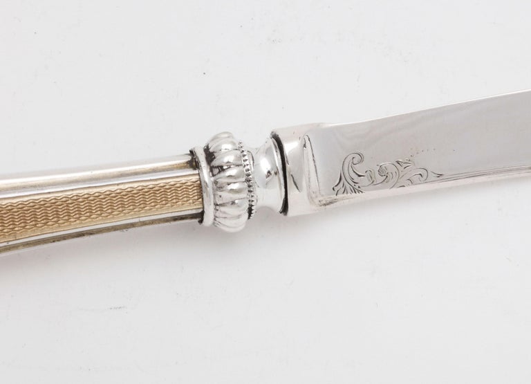 Edwardian Sterling Silver and Enamel-Mounted Letter Opener-Mappin & Webb In Good Condition For Sale In New York, NY