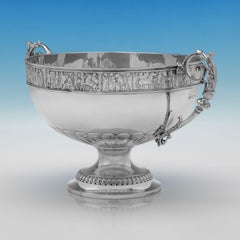 Edwardian Sterling Silver Bowl with Roman Frieze by Elkington, 1903