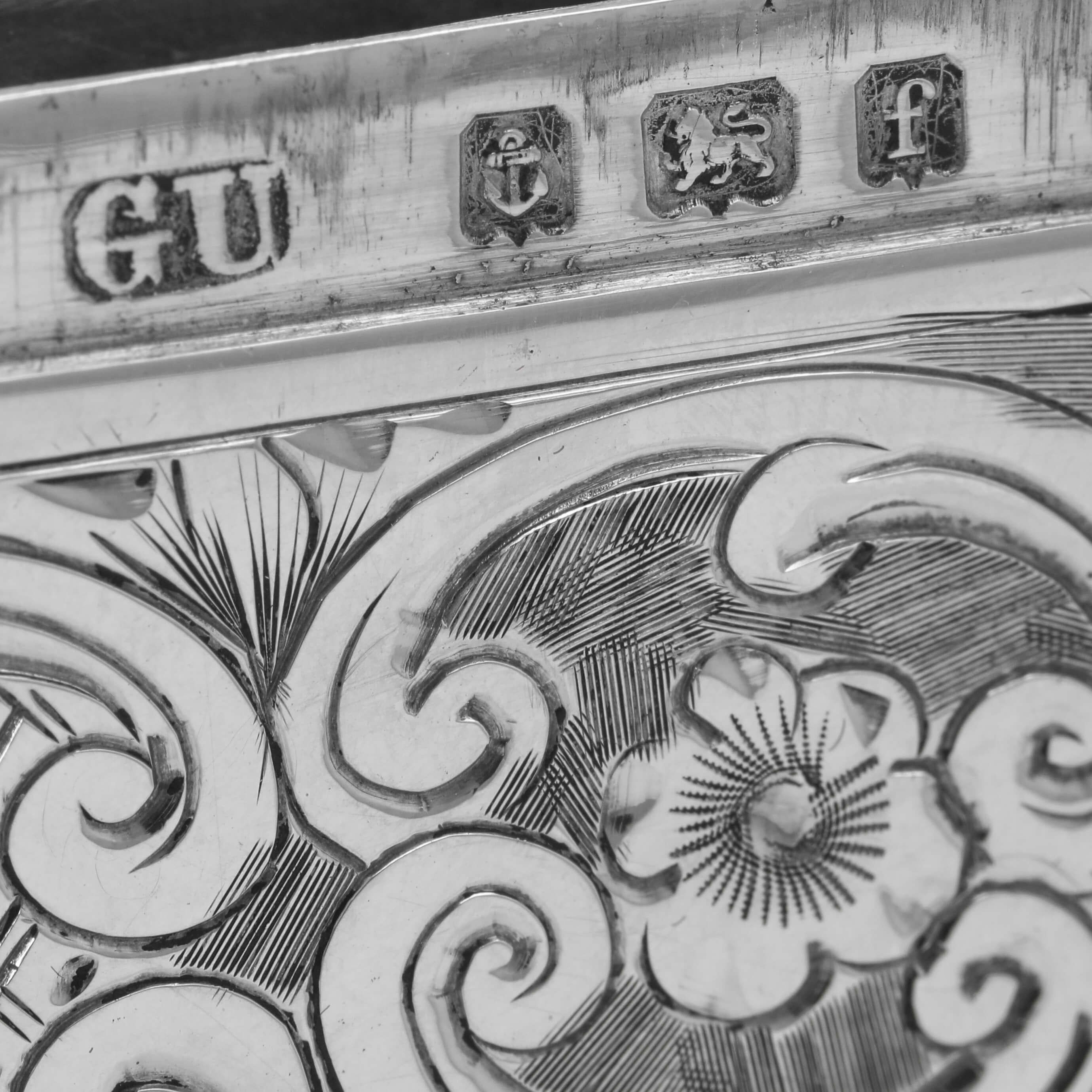 Estuche eduardiano de plata de ley - George Unite - 1905 principios del siglo XX en venta