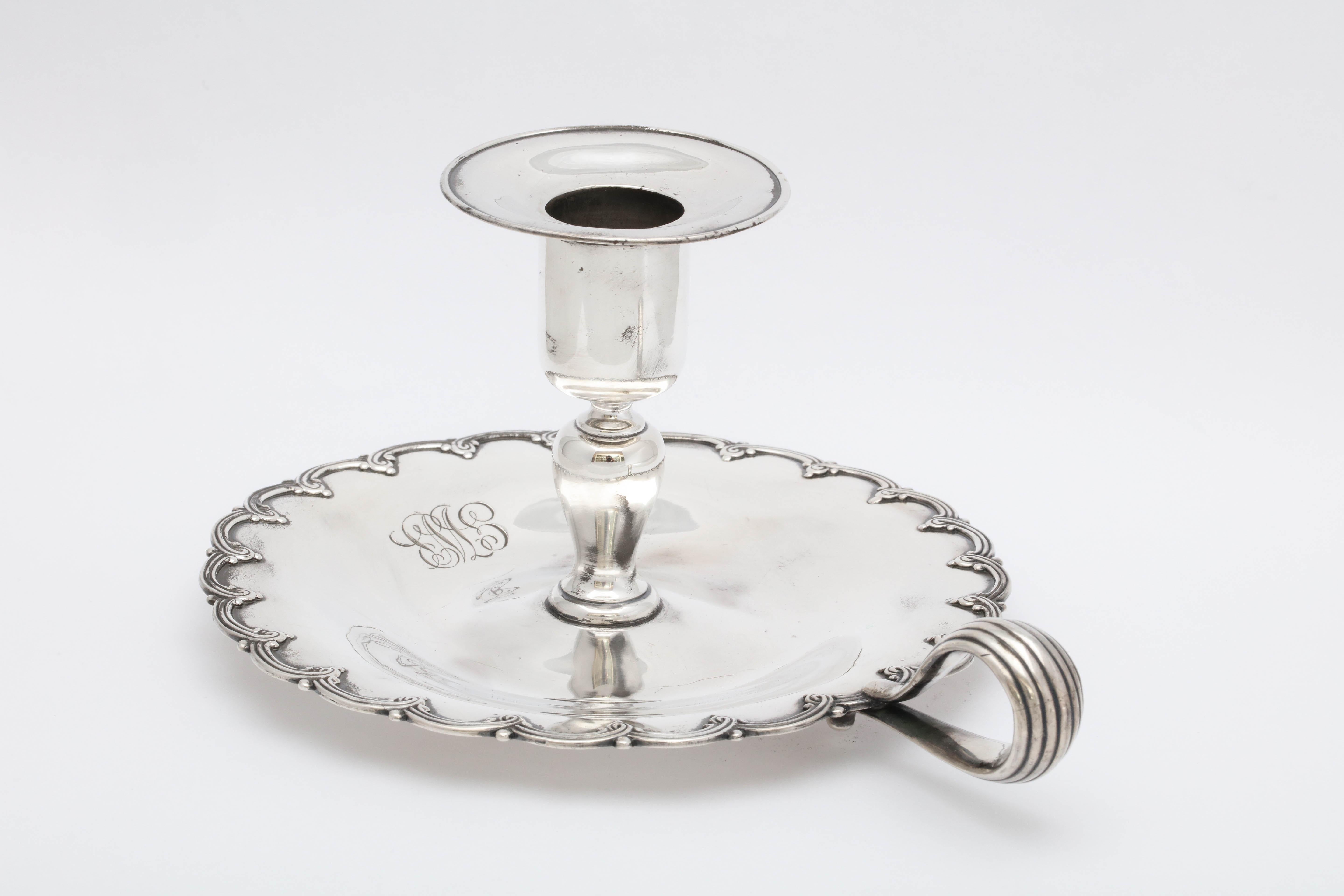 Edwardian Sterling Silver Chamberstick by Tiffany and Company In Excellent Condition For Sale In New York, NY