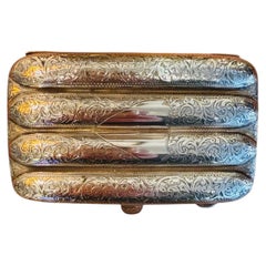 Zigarrenetui aus Sterlingsilber aus der Edwardianischen Zeit, John Rose, Birmingham, 1908