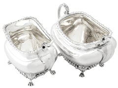 Edwardian Sterling Silver Cream Jug/ Creamer and Sugar Bowl