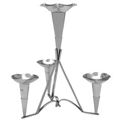 Antique Edwardian sterling silver flower epergne made in 1906