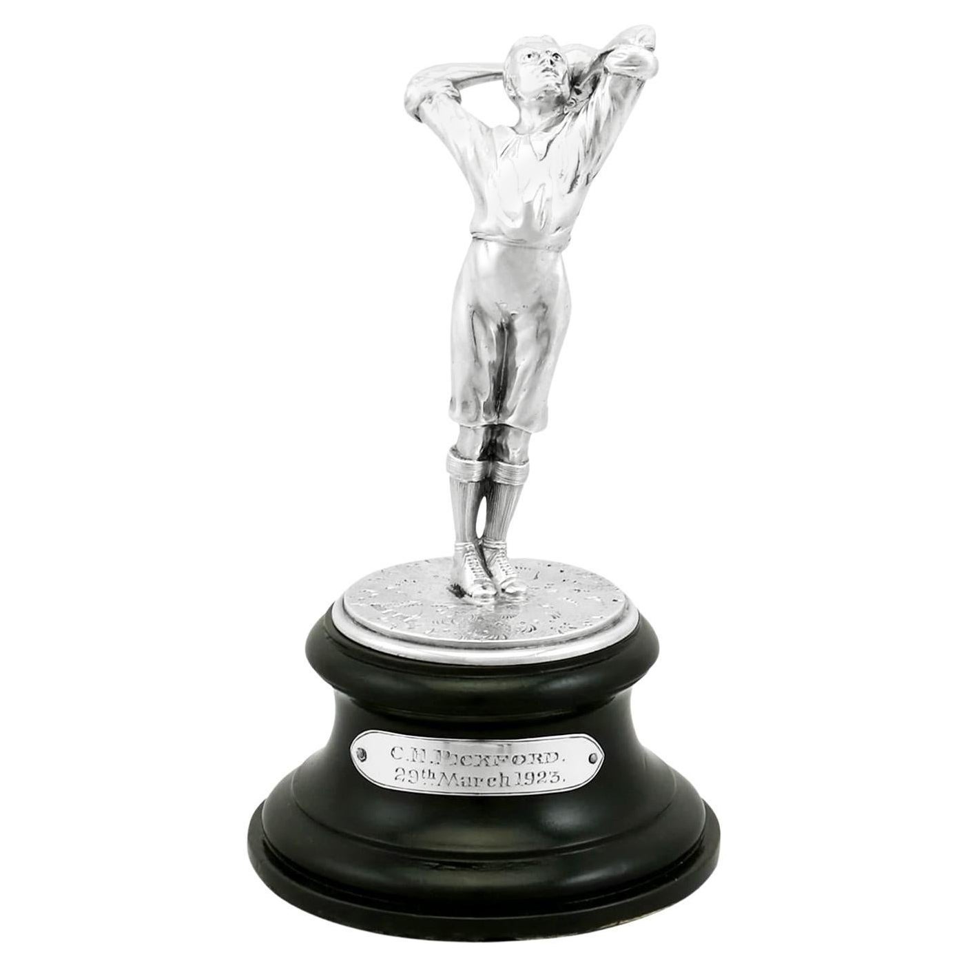 Edwardian Sterling Silver Football Presentation Trophy