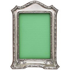 Edwardian Sterling Silver Footed Hump Top Picture Frame with Wood Back