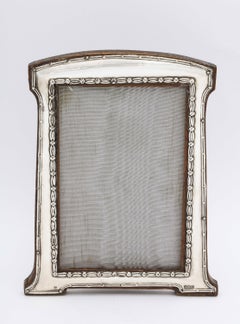 Edwardian, Sterling Silver Footed Picture Frame with Wood Back