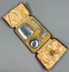 Set da fumo per gentiluomini in argento edoardiano di A.J Zimmermann, 1909