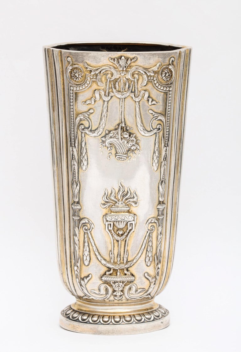 Edwardian Sterling Silver-Gilt Vase, Paris For Sale 7
