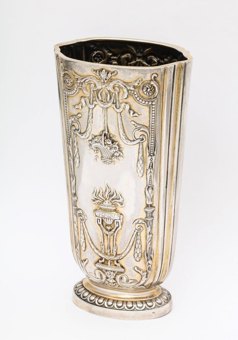 Edwardian Sterling Silver-Gilt Vase, Paris For Sale 8