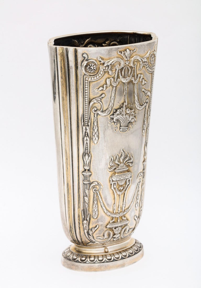 Early 20th Century Edwardian Sterling Silver-Gilt Vase, Paris For Sale