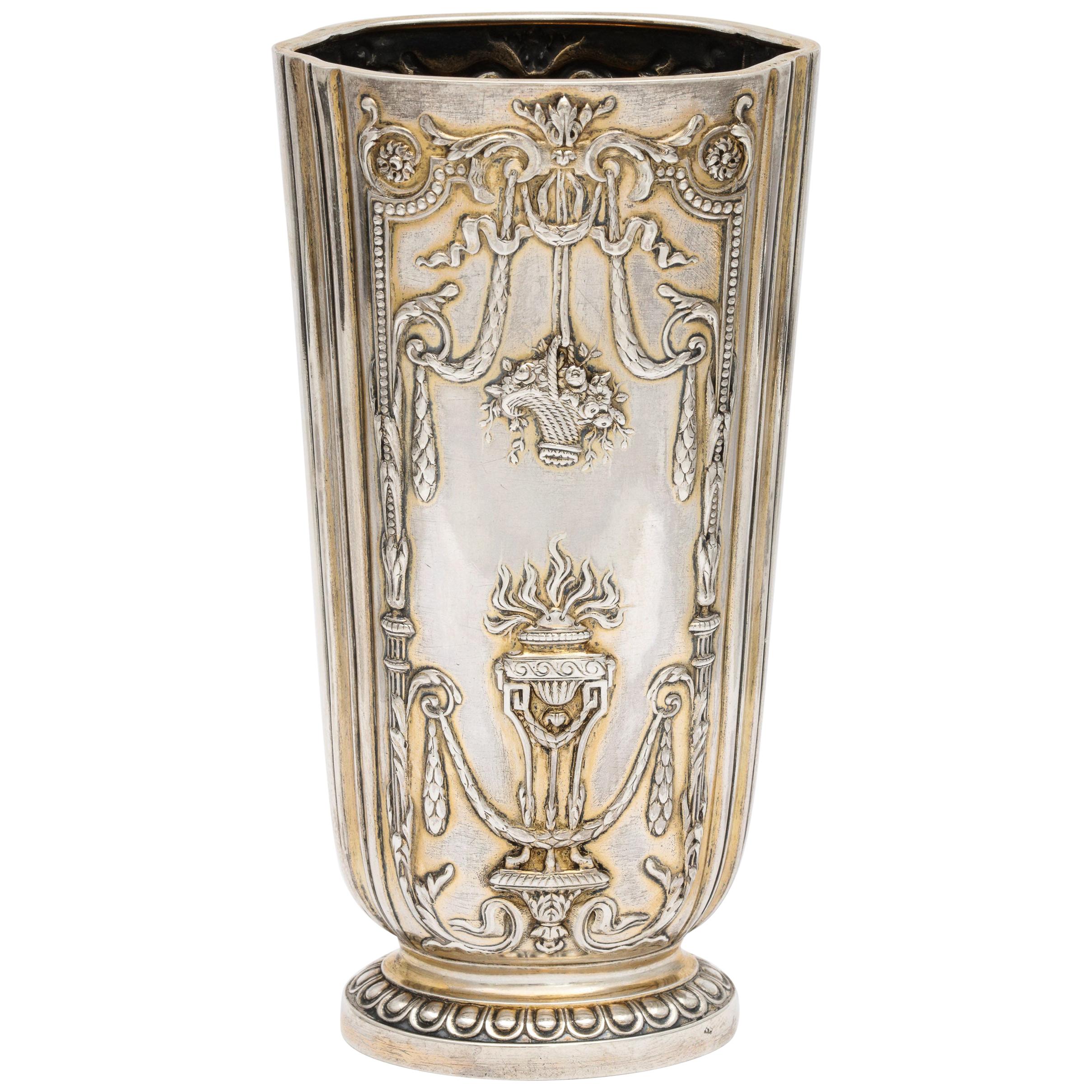 Edwardian Sterling Silver-Gilt Vase, Paris