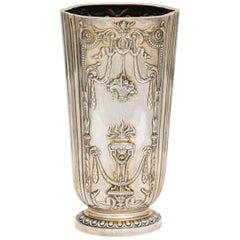 Edwardian Sterling Silver-Gilt Vase, Paris