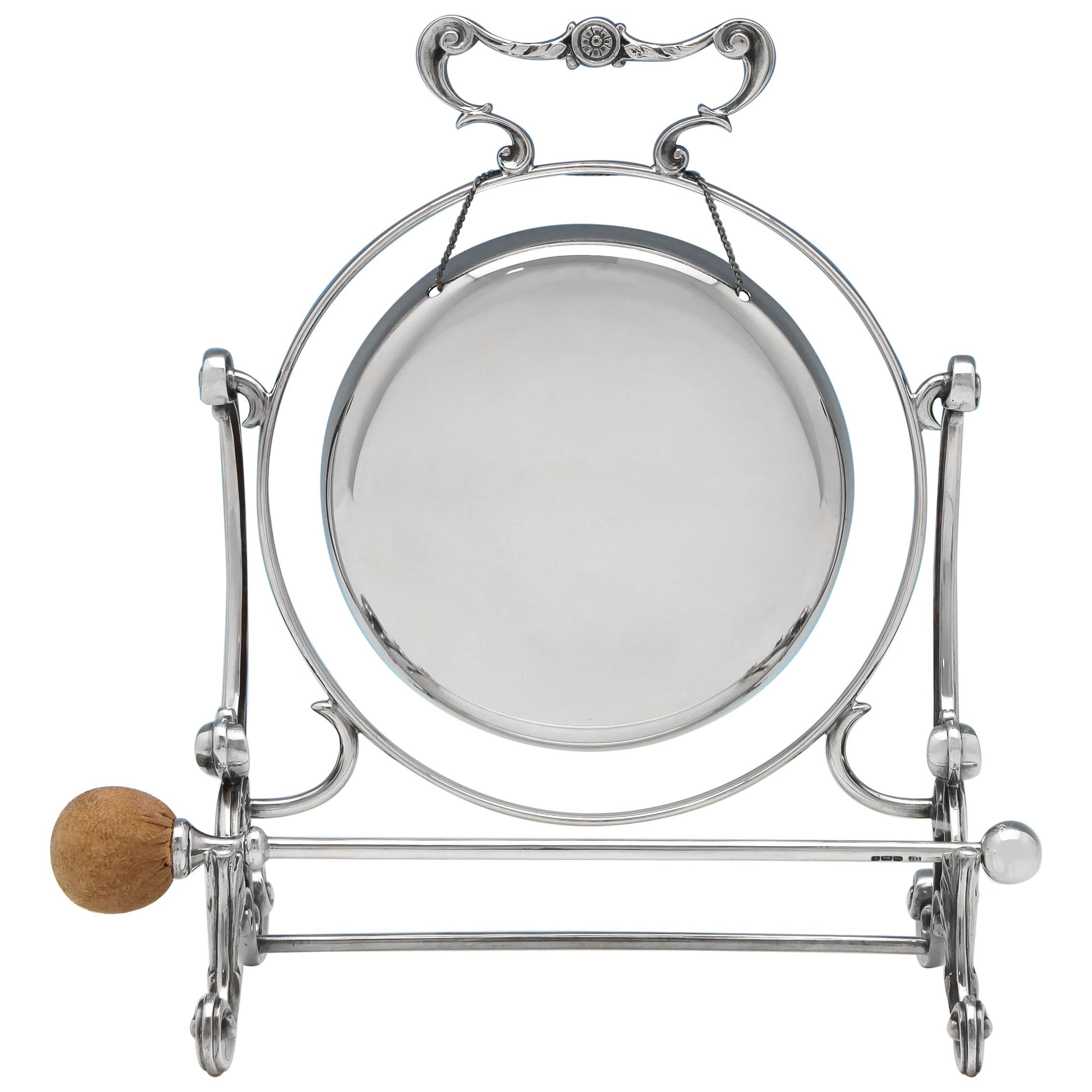 Edwardian Sterling Silver Gong from 1909 by Fenton Brothers