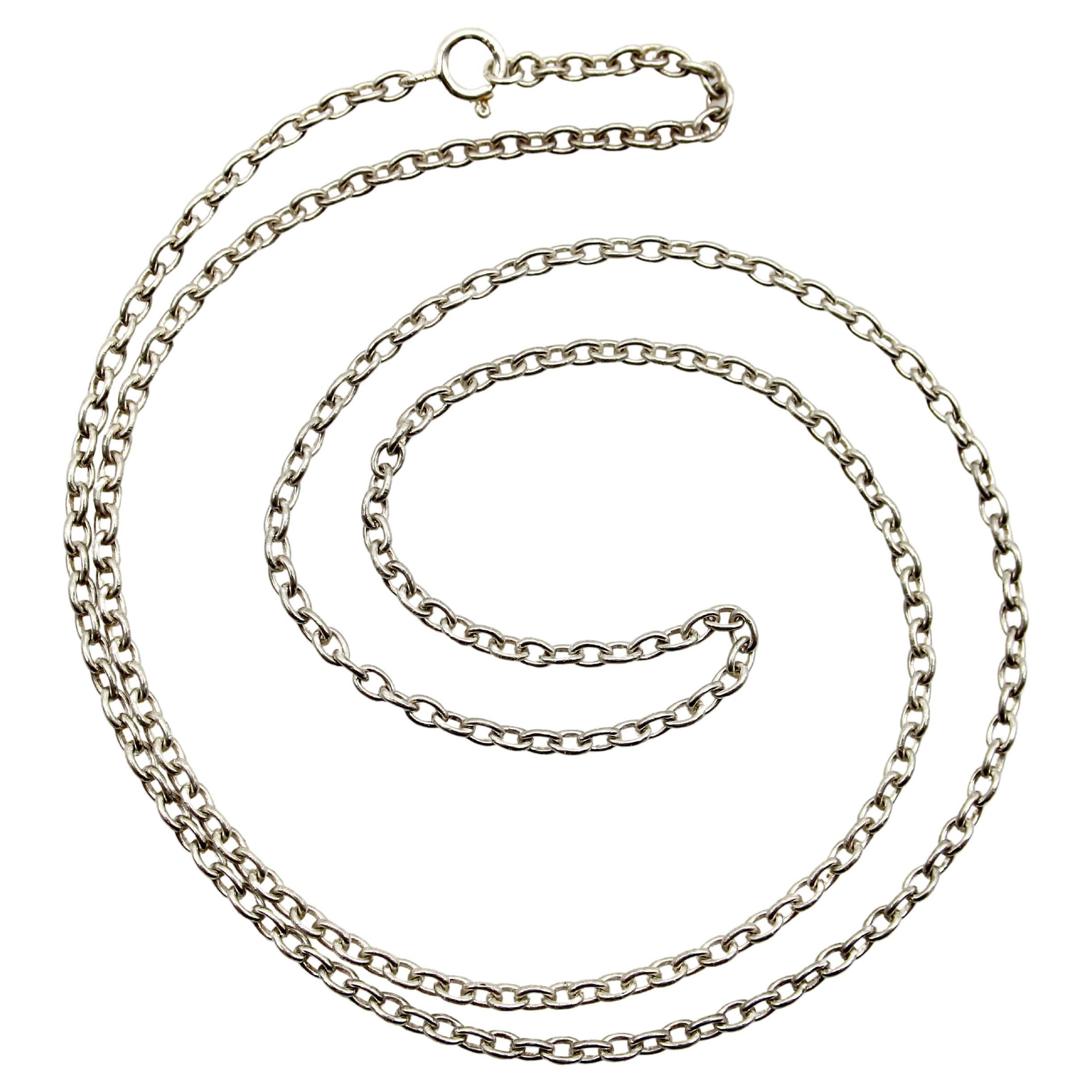 Edwardian Sterling Silver Handmade Chain im Angebot