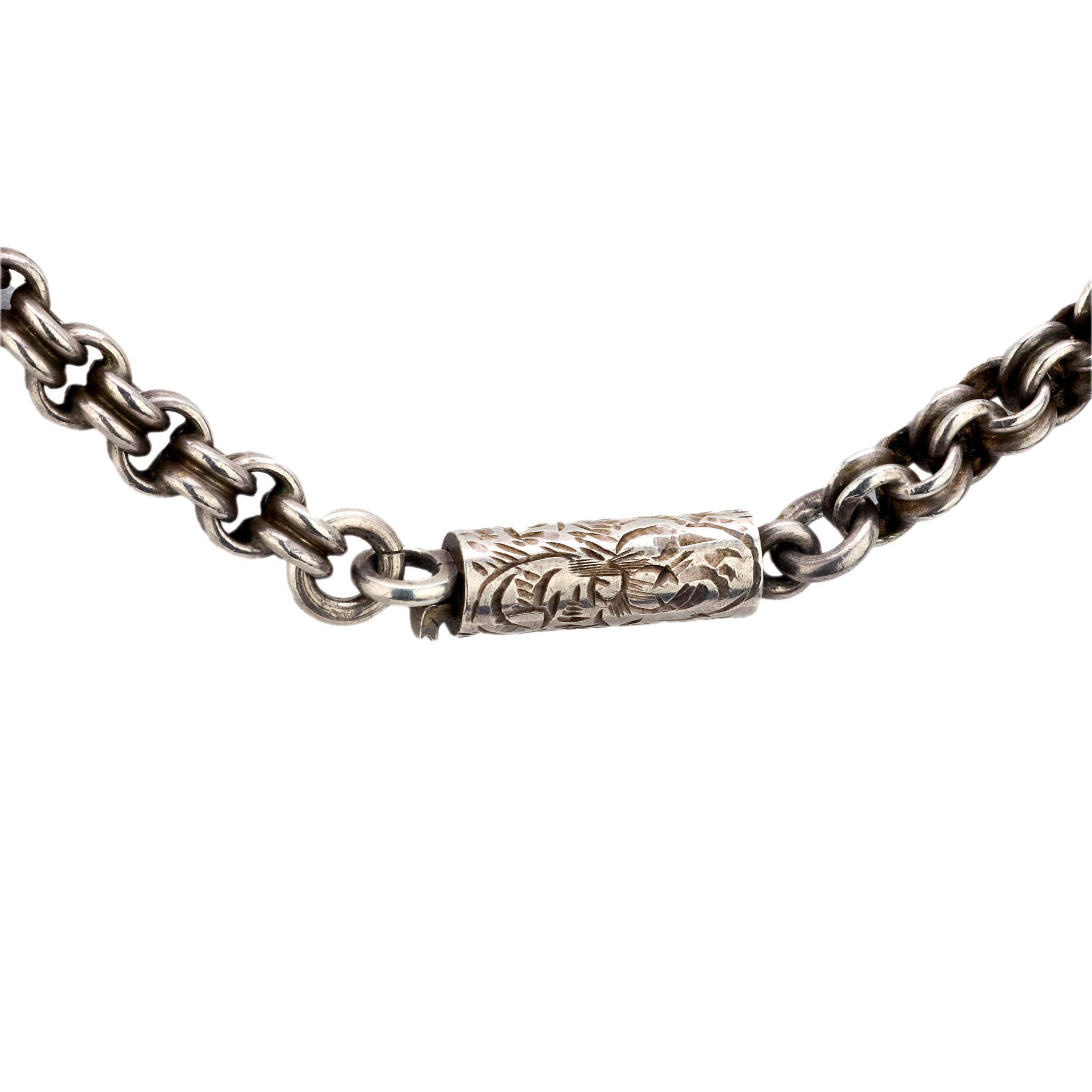 Collana a festone con ciondolo a forma di cuore in argento 925 di epoca edoardiana In condizioni buone in vendita a Narberth, PA