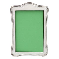 Edwardian Sterling Silver Hump Top Picture Frame with Wood Back