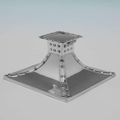 Edwardian Sterling Silver Ink Stand, Rivet Design, James Dixon & Sons 1904