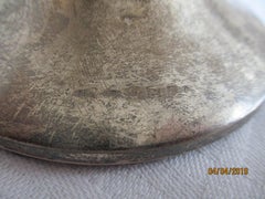 Calamaio edoardiano in argento sterling con coperchio a cerniera