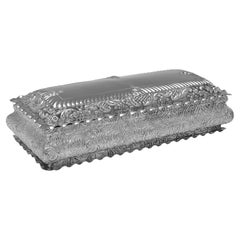 Edwardian sterling silver jewellery box made in 1901 by William Hutton & Sons