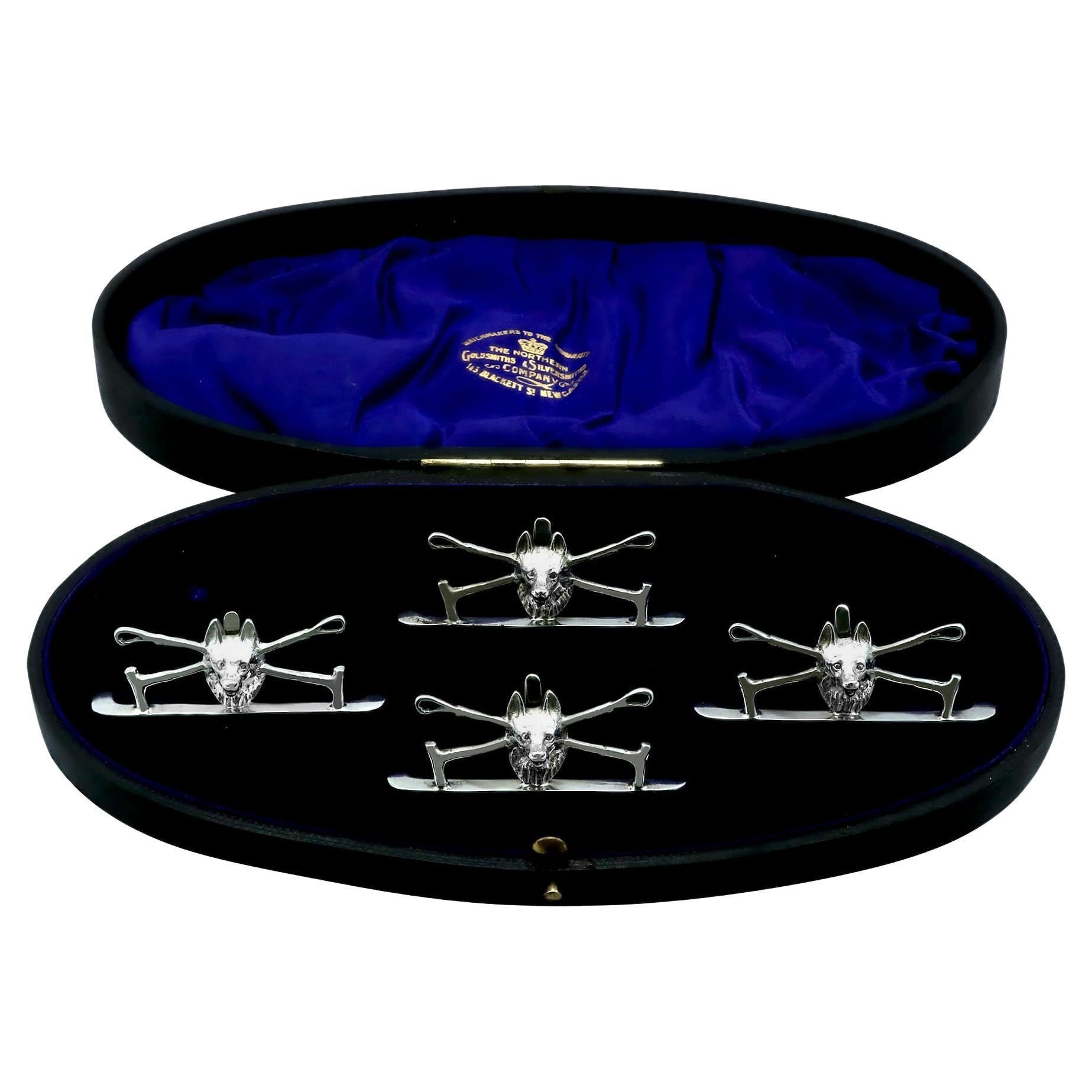 Porte-menus et porte-cartes en argent sterling de style édouardien