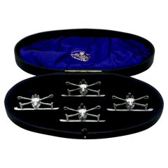 Porte-menus et porte-cartes en argent sterling de style édouardien