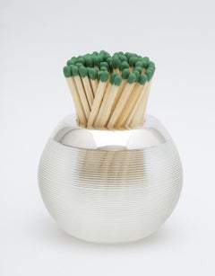 Edwardian Sterling Silver-Mounted Threaded Crystal Match Striker, Birks