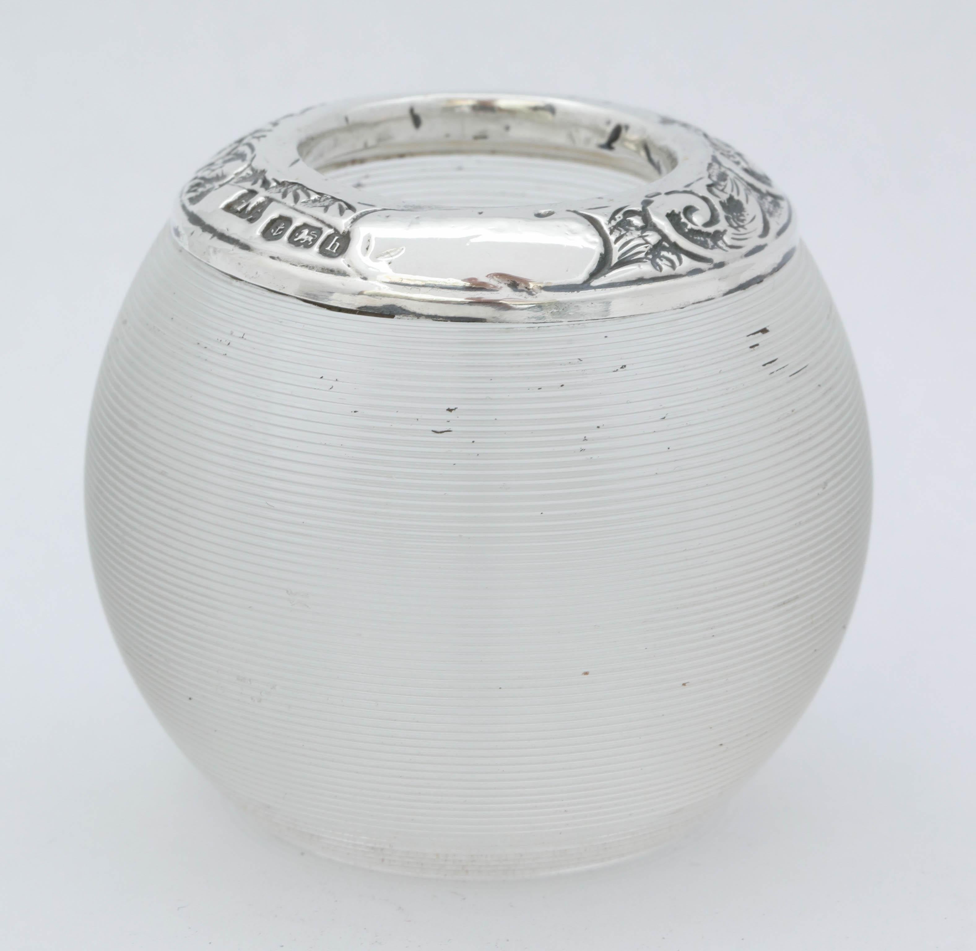 Edwardian Sterling Silver-Mounted Threaded Crystal Match Striker 5
