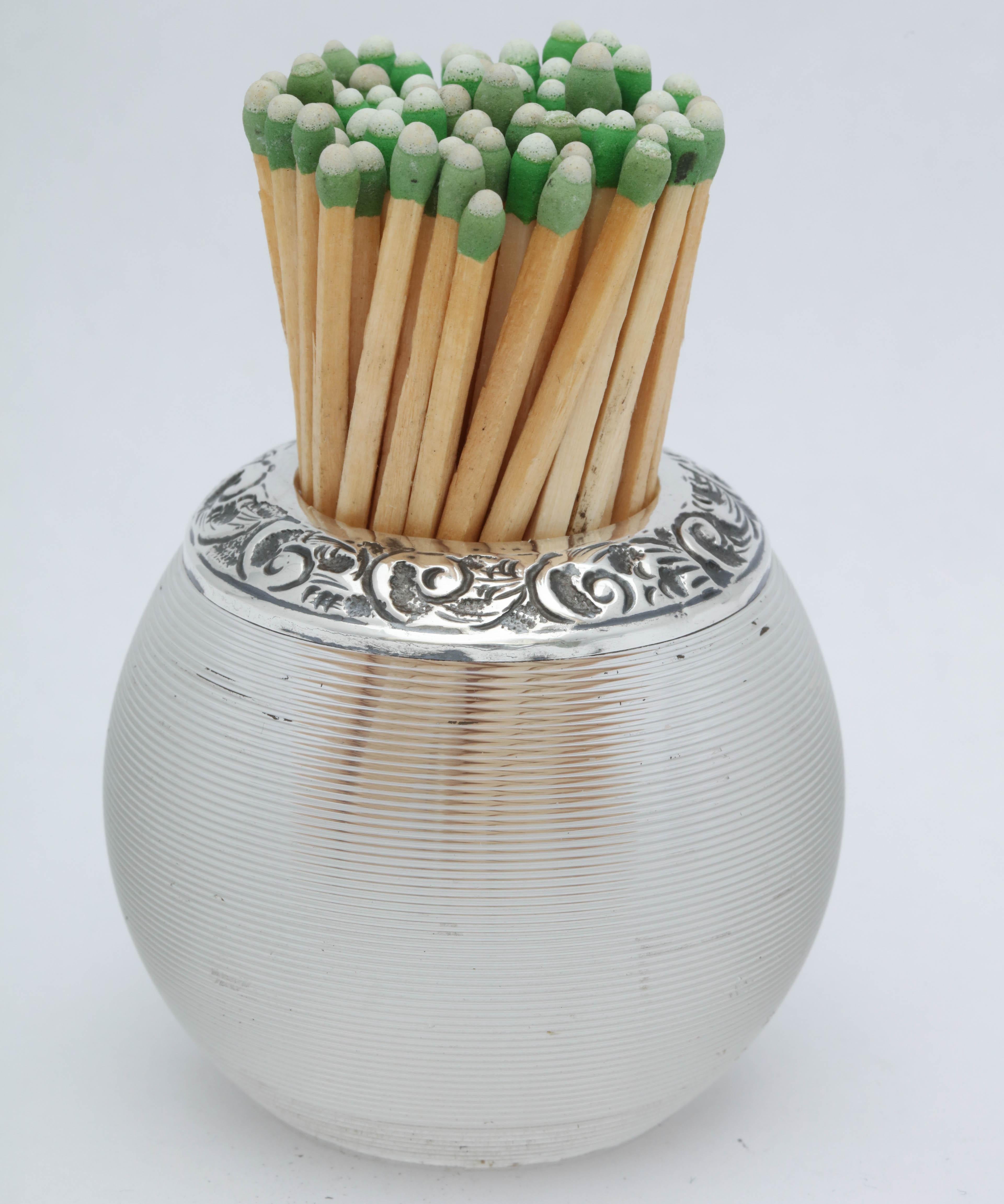 Edwardian Sterling Silver-Mounted Threaded Crystal Match Striker 2