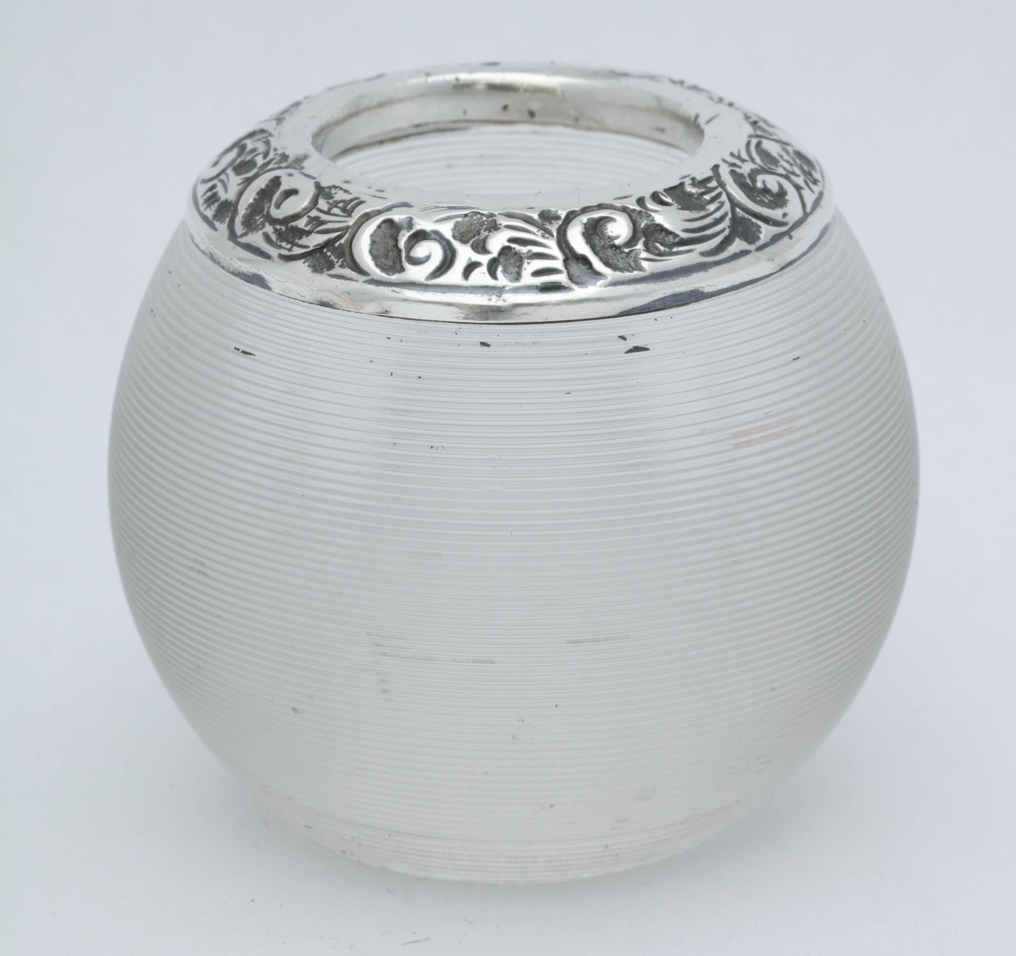 Edwardian Sterling Silver-Mounted Threaded Crystal Match Striker 3