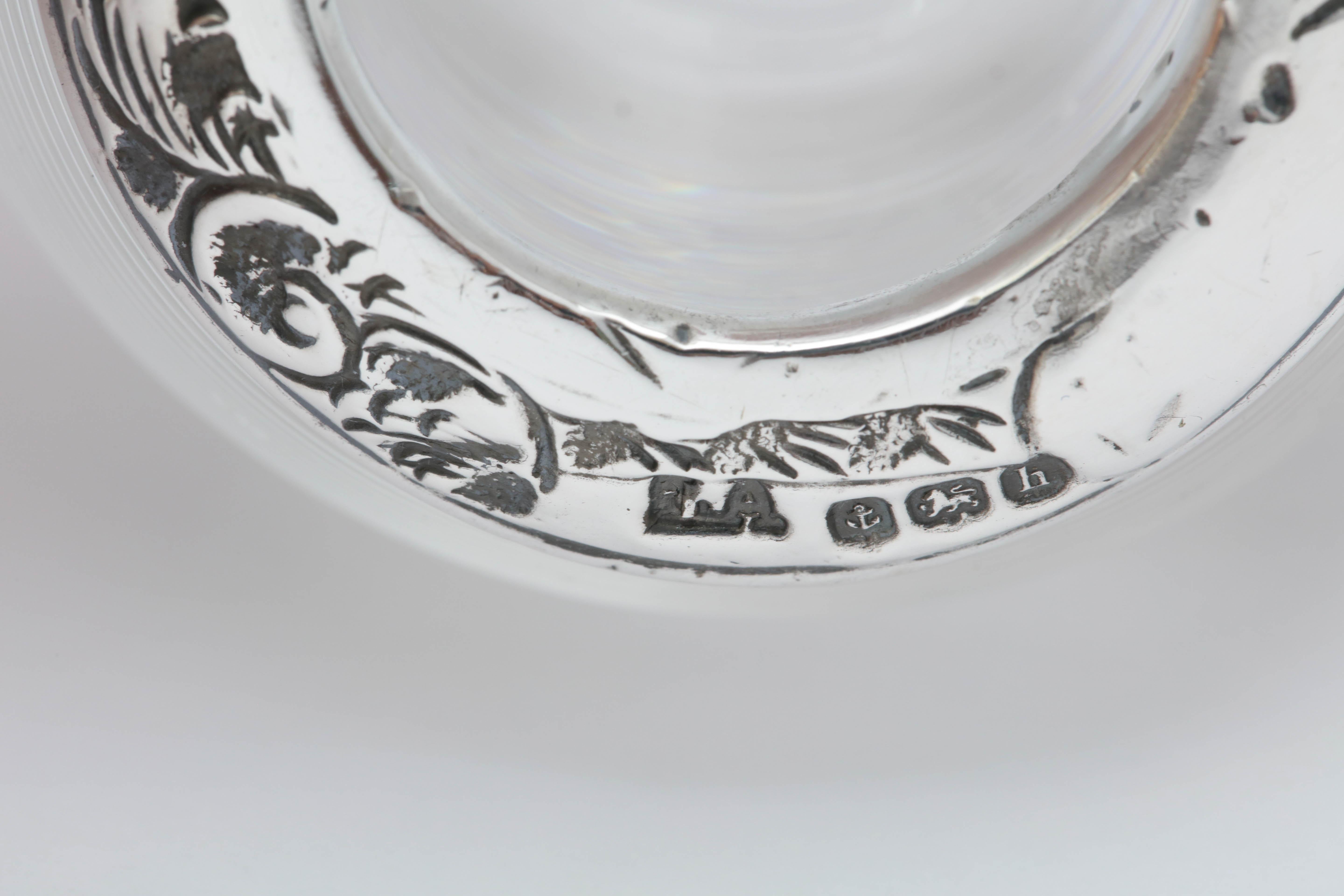 Edwardian Sterling Silver-Mounted Threaded Crystal Match Striker 4