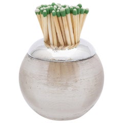 Edwardian Sterling Silver-Mounted Threaded Crystal Match Striker