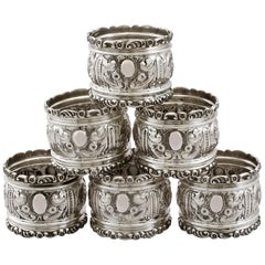 Edwardian Sterling Silver Napkin Rings by Henry Hobson & Sons