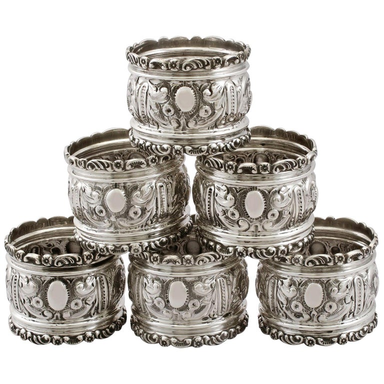 fantom lure Gennemsigtig Edwardian Sterling Silver Napkin Rings by Henry Hobson and Sons at 1stDibs  | napkin rings silver, silver napkin holders