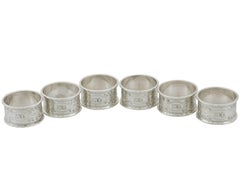 Edwardian Sterling Silver Napkin Rings by Walker & Hall