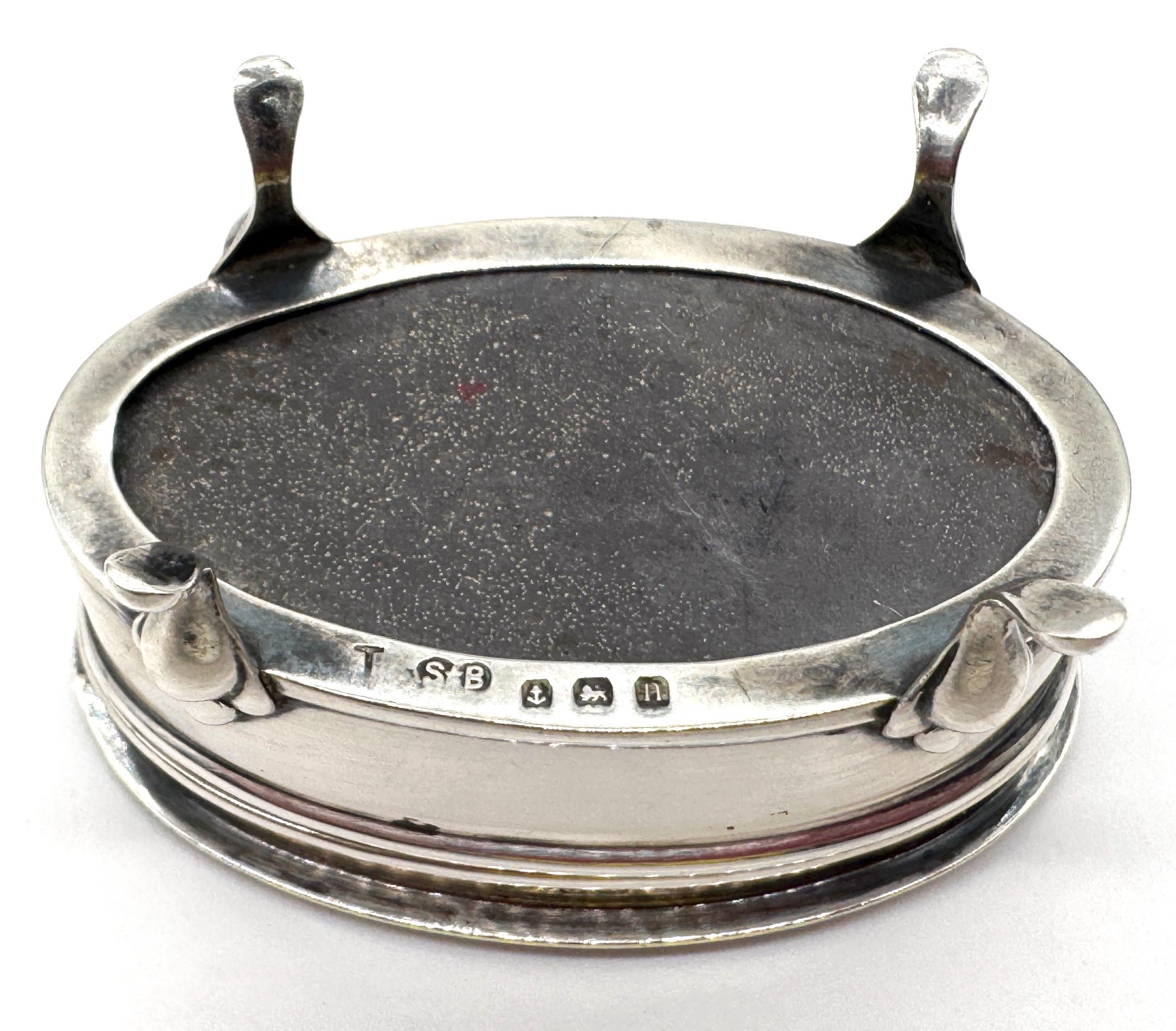 Edwardian Sterling Silver Oval Trinket Box Raphael Angel Heads, Birmingham, 1912 In Good Condition For Sale In West Palm Beach, FL